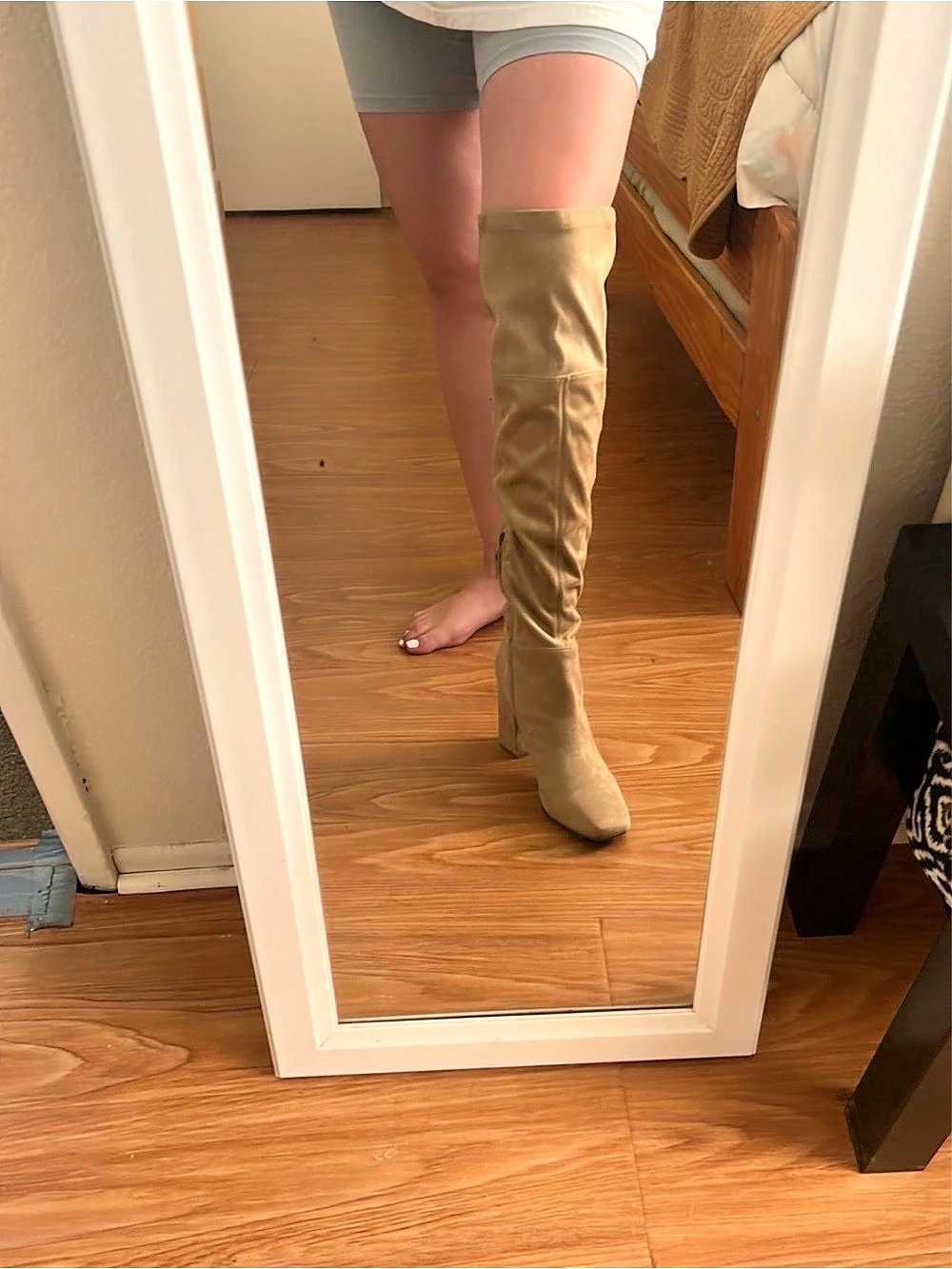 Tan Over-the-Knee Heeled Boots Like New